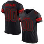 Jersey Black Mesh Football Custom Black-Red Authentic