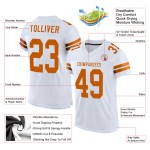 Orange Authentic Texas Custom White Jersey Mesh Football
