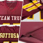 Mesh Football Jersey Authentic Custom White-Gold Burgundy