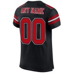 Black Football Jersey Red-White Custom Mesh Authentic